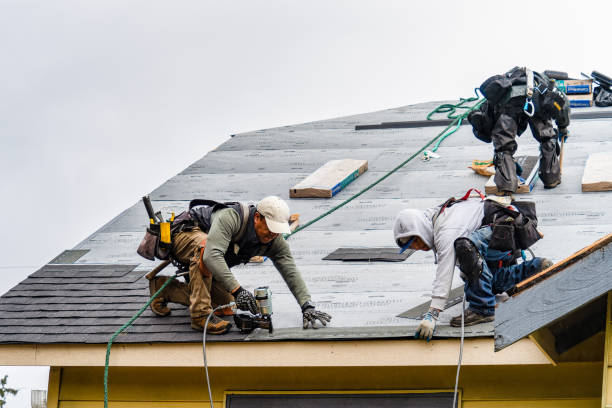Professional Gutter Installation technician working in Fort Worth, TX